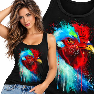 TANK TOP DAMSKI ZWIERZĘTA KURCZAK 3